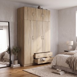 Ντουλάπα τρίφυλλη με πατάρι Alvia  sonoma 150x51x240εκ