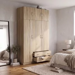 Ντουλάπα τρίφυλλη με πατάρι Alvia  sonoma 150x51x240εκ