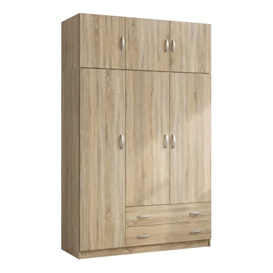 Ντουλάπα τρίφυλλη με πατάρι Alvia  sonoma 150x51x240εκ
