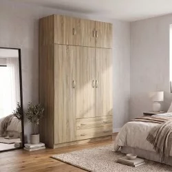 Ντουλάπα τρίφυλλη με πατάρι Alvia  sonoma 150x51x240εκ