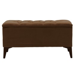 Σκαμπό-μπαούλο Elone  καφέ-καρυδί 90x40x44εκ