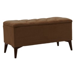 Σκαμπό-μπαούλο Elone  καφέ-καρυδί 90x40x44εκ