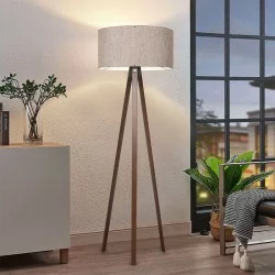 Φωτιστικό δαπέδου PWL-1059  Ε27 σε άμμου/μπεζ-καρυδί απόχρωση Φ38x140εκ