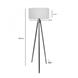 Φωτιστικό δαπέδου PWL-1059  Ε27 σε κρέμα-καρυδί απόχρωση Φ38x140εκ