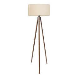 Φωτιστικό δαπέδου PWL-1059  Ε27 σε κρέμα-καρυδί απόχρωση Φ38x140εκ