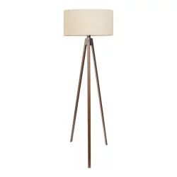 Φωτιστικό δαπέδου PWL-1059  Ε27 σε κρέμα-καρυδί απόχρωση Φ38x140εκ