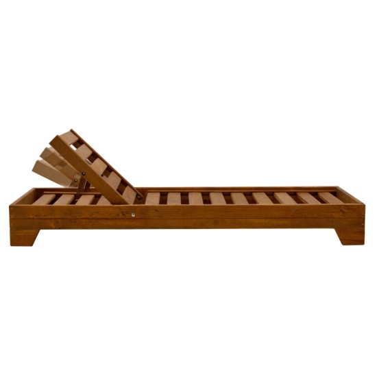 Ξαπλώστρα Sadie pakoworld μασίφ ξύλο από έλατο καρυδί Model: 211-000001