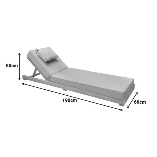 Ξαπλώστρα με μαξιλάρι Specta μασίφ ξύλο οξιάς 60x190x50εκ Ξαπλώστρα με μαξιλάρι Specta μασίφ ξύλο οξιάς 60x190x50εκ