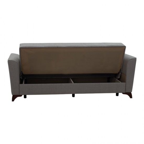 Kαναπές κρεβάτι Asma pakoworld 3θέσιος ύφασμα γκρι 217x76x85εκ Model: 213-000007