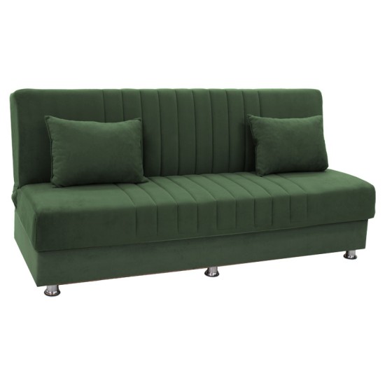 Kαναπές κρεβάτι Romina pakoworld 3θέσιος ύφασμα βελουτέ πράσινο 180x75x80εκ Model: 213-000015