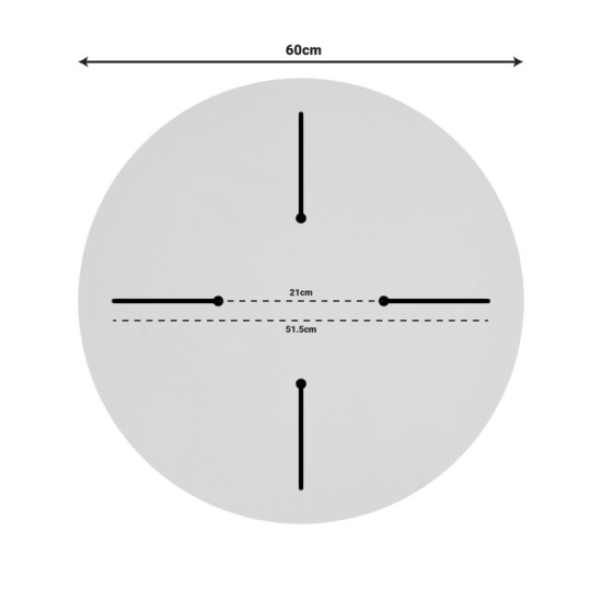 Επιφάνεια τραπεζιού Vergia  HPL σε ανθρακί όψης μαρμάρου Φ60εκ πάχους 12mm