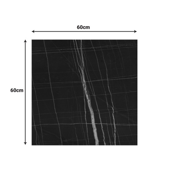 Επιφάνεια τραπεζιού Relian  HPL μαύρο όψη μαρμάρου 60x60εκ πάχους 12mm