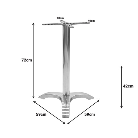 Βάση τραπεζιού Greet  αλουμινίου τρίνυχη 59x59x72εκ