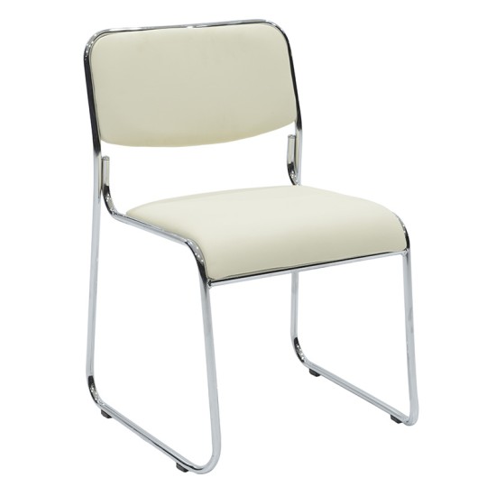 Καρέκλα επισκέπτη Asher pakoworld με PVC χρώμα λευκό Model: 217-000029