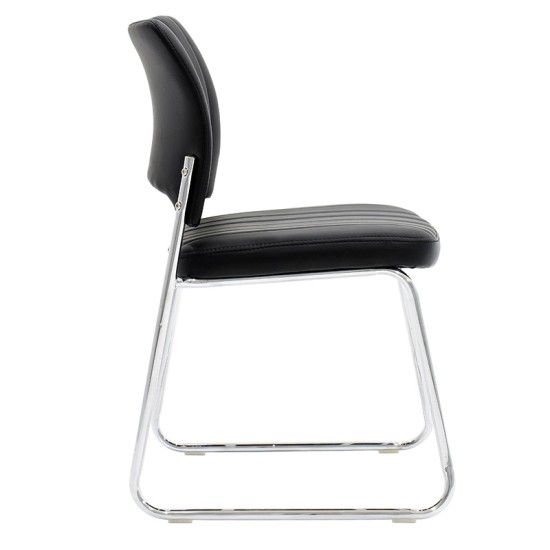 Καρέκλα επισκέπτη Amelia pakoworld PU μαύρο-πόδι χρωμίου Model: 217-000030
