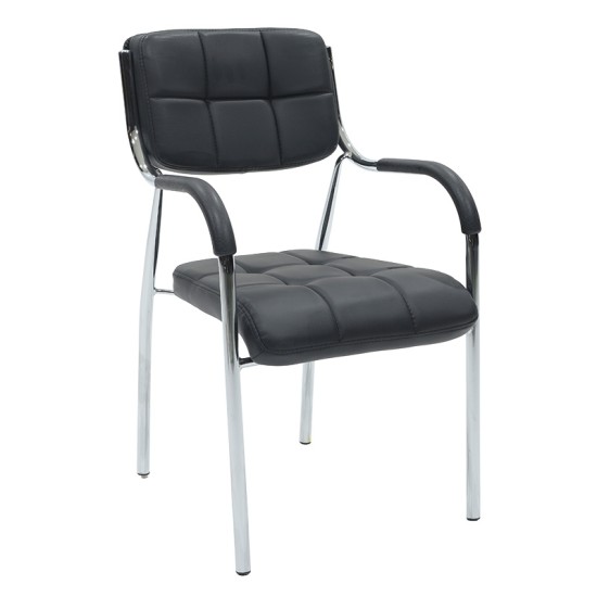 Καρέκλα επισκέπτη Florida pakoworld PU μαύρο-πόδι χρωμίου Model: 217-000032