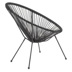 Πολυθρόνα Acapulco  μεταλλο-pe rattan σε μαύρη απόχρωση 68.5x74.5x84εκ