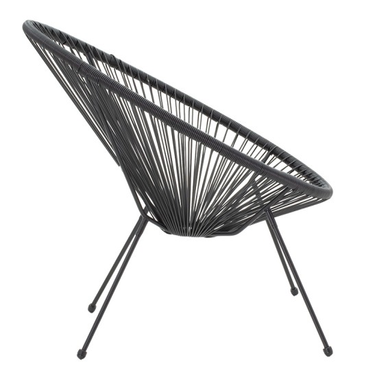 Πολυθρόνα Acapulco  μεταλλο-pe rattan σε μαύρη απόχρωση 68.5x74.5x84εκ
