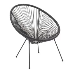 Πολυθρόνα Acapulco  μεταλλο-pe rattan σε μαύρη απόχρωση 68.5x74.5x84εκ