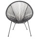 Πολυθρόνα Acapulco  μεταλλο-pe rattan σε μαύρη απόχρωση 68.5x74.5x84εκ