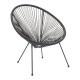 Πολυθρόνα Acapulco  μεταλλο-pe rattan σε μαύρη απόχρωση 68.5x74.5x84εκ
