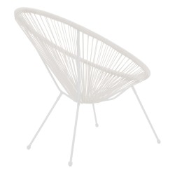Πολυθρόνα Acapulco  μεταλλο-pe rattan σε λευκή απόχρωση 68.5x74.5x84εκ