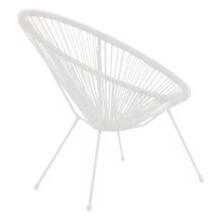 Πολυθρόνα Acapulco  μεταλλο-pe rattan σε λευκή απόχρωση 68.5x74.5x84εκ