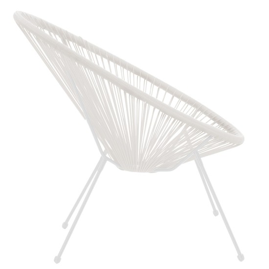 Πολυθρόνα Acapulco  μεταλλο-pe rattan σε λευκή απόχρωση 68.5x74.5x84εκ