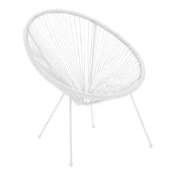 Πολυθρόνα Acapulco  μεταλλο-pe rattan σε λευκή απόχρωση 68.5x74.5x84εκ