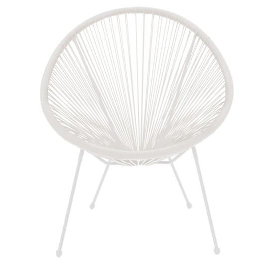 Πολυθρόνα Acapulco  μεταλλο-pe rattan σε λευκή απόχρωση 68.5x74.5x84εκ