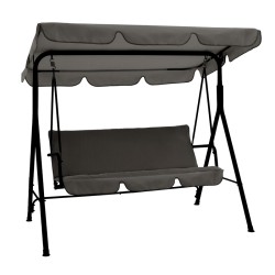 Κούνια κήπου Globo  μέταλλο μαύρο-ύφασμα γκρι 170x110x153εκ