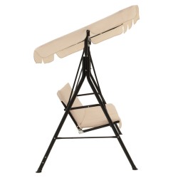 Κούνια κήπου Globo  μέταλλο μαύρο-ύφασμα μπεζ 170x110x153εκ