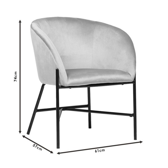 Πολυθρόνα Julia  βελούδο ροζ 61x57x74εκ Model: 222-000018