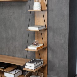 Βιβλιοθήκη mini Tars   sonoma-μαύρο 50x22x150εκ