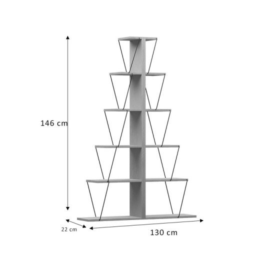 Βιβλιοθήκη mini Tars  sonoma-μαύρο 130x22x146εκ