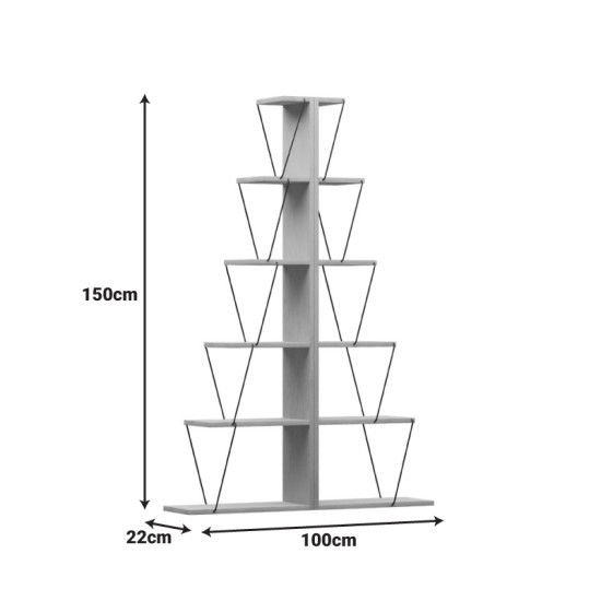 Βιβλιοθήκη mini Tars  sonoma-μαύρο 100x22x150εκ