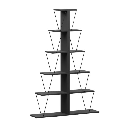 Βιβλιοθήκη mini Tars ανθρακί-μαύρο 130x22x146εκ Βιβλιοθήκη mini Tars ανθρακί-μαύρο 130x22x146εκ