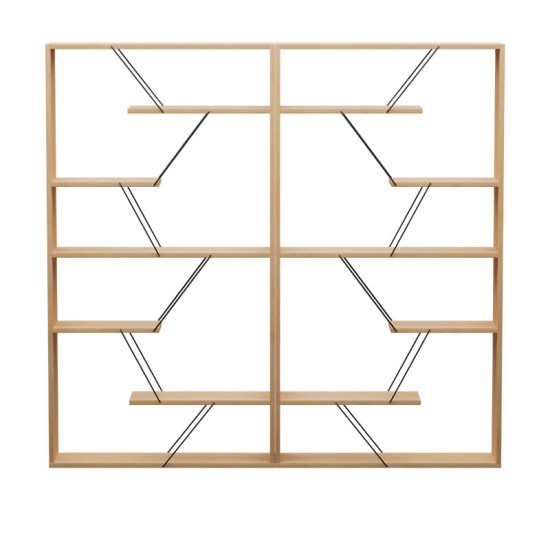 Βιβλιοθήκη Tars  sonoma-μαύρο 168x24x157εκ