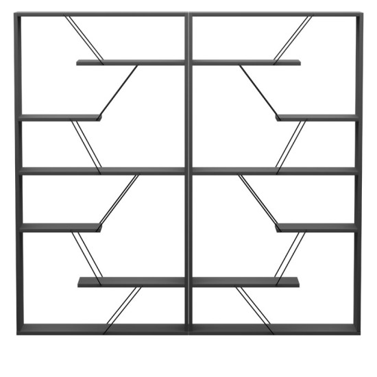 Βιβλιοθήκη Tars ανθρακί-μαύρο 168x24x157εκ Βιβλιοθήκη Tars ανθρακί-μαύρο 168x24x157εκ