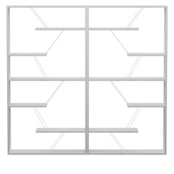 Βιβλιοθήκη Tars  γκρι-λευκό 168x24x157εκ