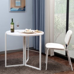 Τραπέζι πτυσσόμενο Talen  σε λευκή απόχρωση Φ80x74εκ