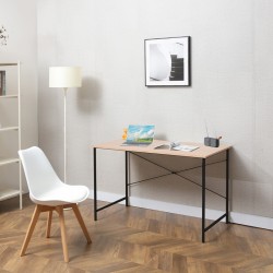 Γραφείο εργασίας Senzia  σε φυσική απόχρωση με μαύρο μέταλλο 120x60x75εκ