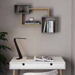 Ράφι τοίχου Beldra  σε φυσική με γκρι cement απόχρωση 84x15x57.8εκ Ράφι τοίχου Beldra  σε φυσική με γκρι cement απόχρωση 84x15x57.8εκ