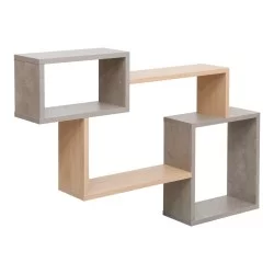 Ράφι τοίχου Beldra  σε φυσική με γκρι cement απόχρωση 84x15x57.8εκ