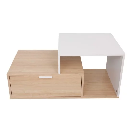 Τραπέζι σαλονιού Vople  σε φυσική-λευκή απόχρωση 90x50x40εκ