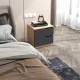 Κομοδίνο Verena I σε φυσική-ανθρακί απόχρωση 48x40x48εκ Κομοδίνο Verena I σε φυσική-ανθρακί απόχρωση 48x40x48εκ