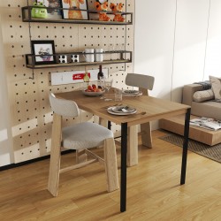 Τραπέζι Faragio  μέταλλο σε φυσική απόχρωση με μαύρα μεταλλικά πόδια 120x75x75εκ