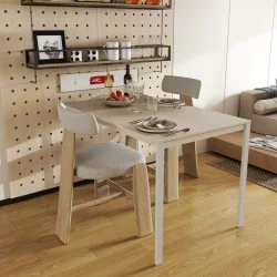 Τραπέζι Faragio  μέταλλο σε μπεζ απόχρωση με γκρι μεταλλικά πόδια 120x75x75εκ