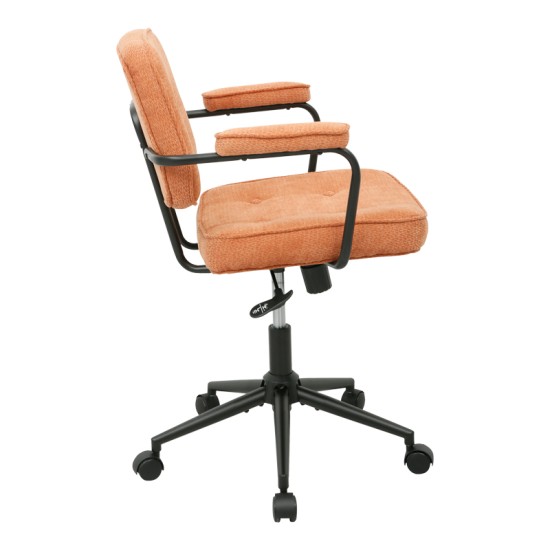Καρέκλα γραφείου Leberta  terracotta ύφασμα 64x63,5x86-96εκ