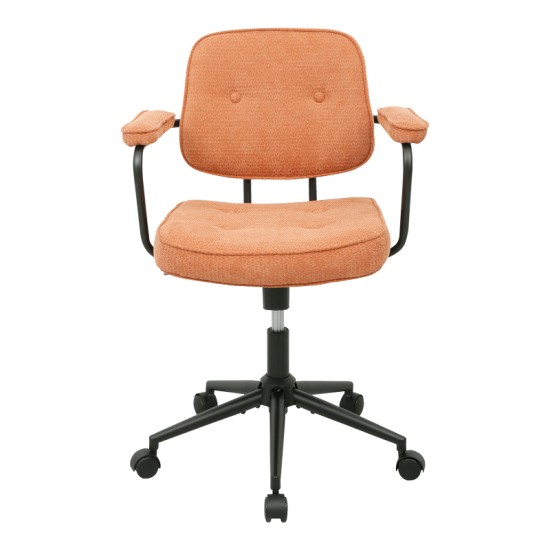Καρέκλα γραφείου Leberta  terracotta ύφασμα 64x63,5x86-96εκ